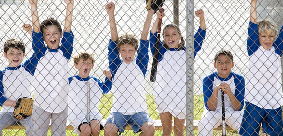 Players cheering